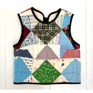 Carleen quilt vest with ties, one of a kind - Size M